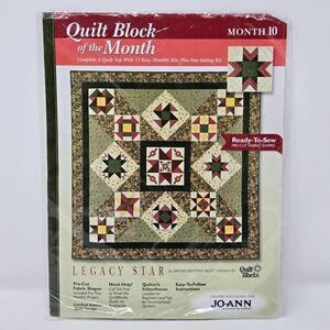JOANN QUILT BLOCK OF THE MONTH LEGACY STAR MEMORY STAR MONTH 10 NEW 2003 2004